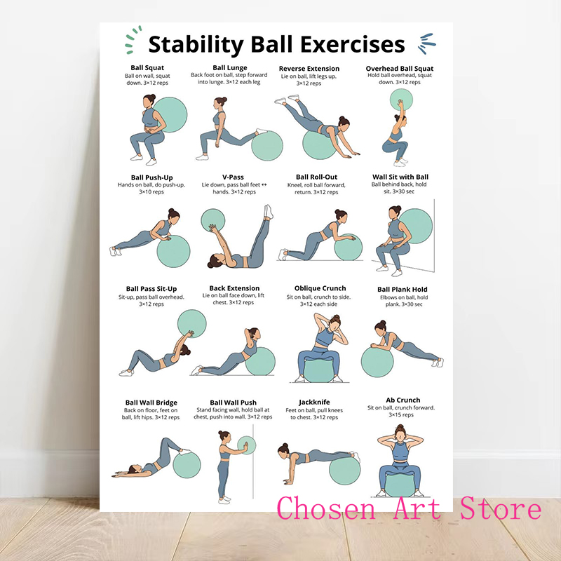 Programma per esercizi fitness - Sports Equipment Poster recensione e prezzo